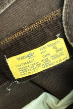 Load image into Gallery viewer, 1970’S WRANGLER MADE IN USA HIGH WAISTED FLARED CORDUROY PANTS 30 X 28
