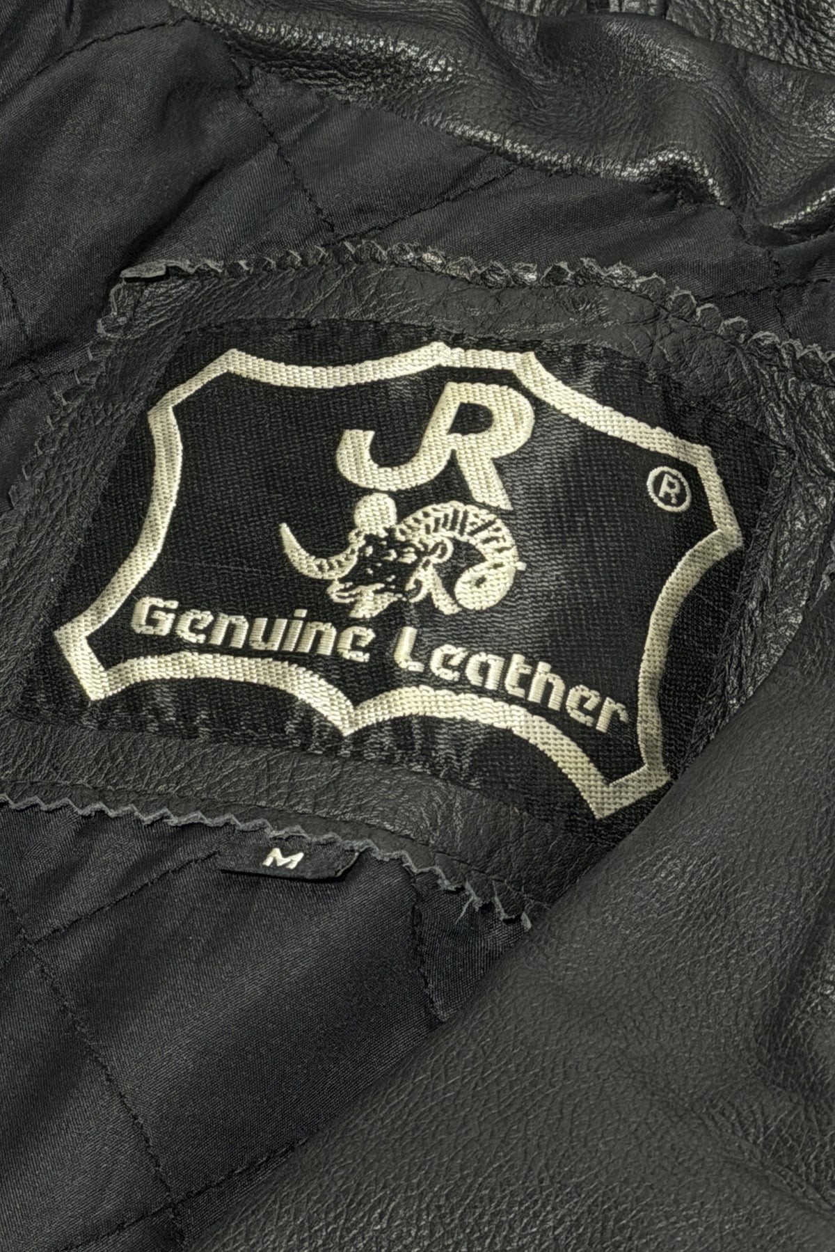 1980's JR genuine leather black tan suede western fringe cropped jacket large