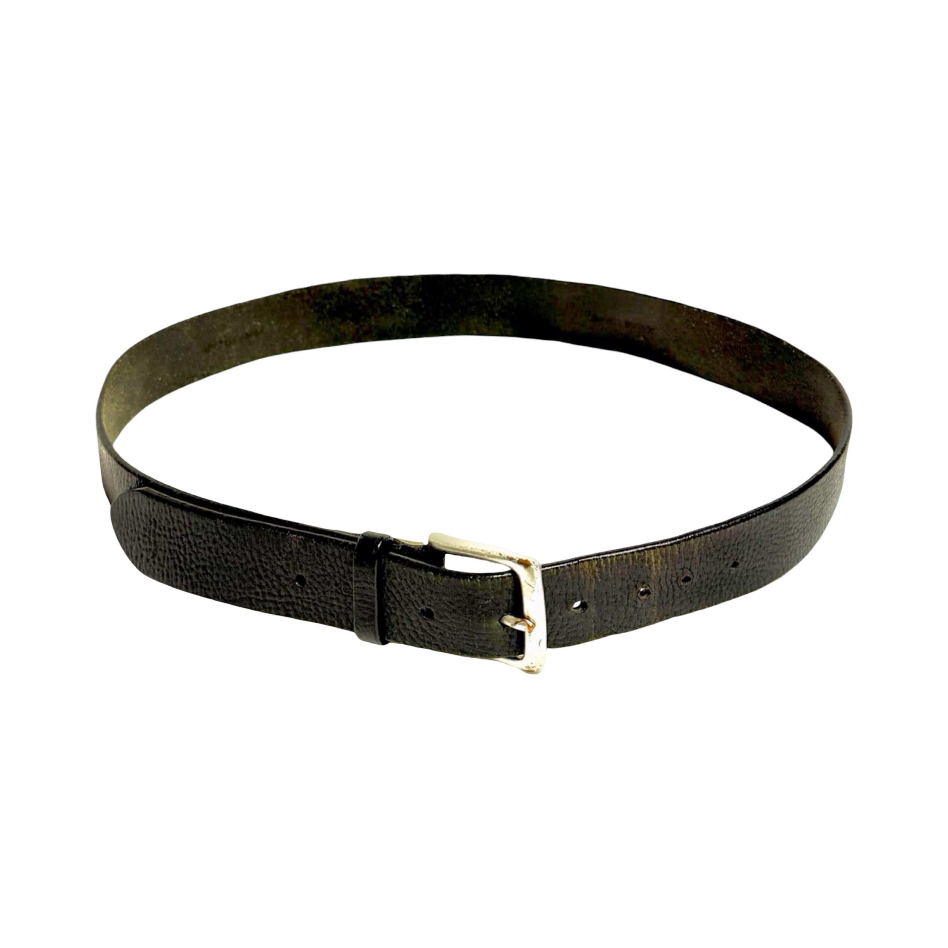 Polo Ralph Lauren black leather belt full view