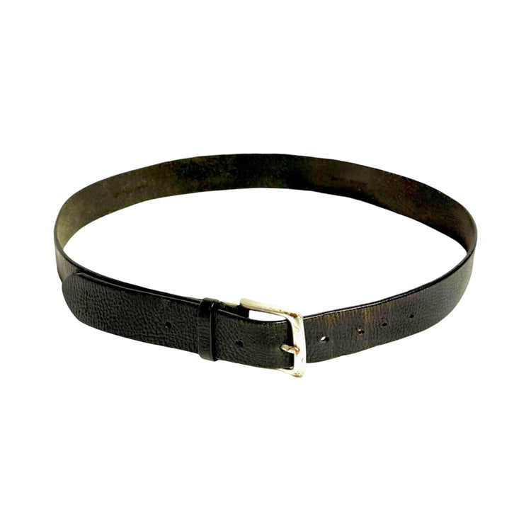 Polo Ralph Lauren black leather belt full view