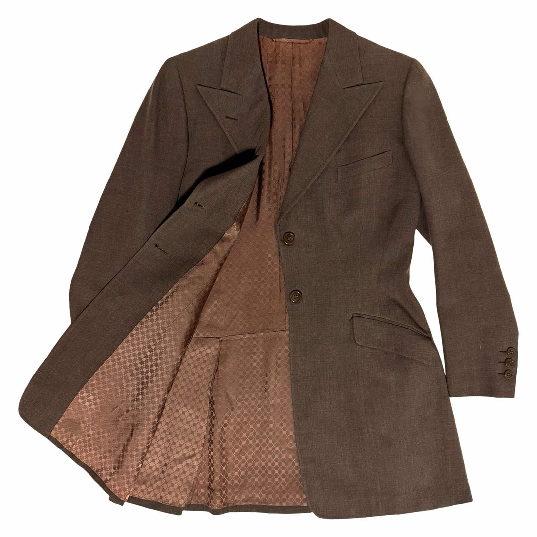 1950’S CHARLES H. ANDERSON MADE IN USA BROWN PLAID WOOL CHICAGO BESPOKE EQUESTRIAN RIDING HACKING JACKET WOMEN’S MEDIUM