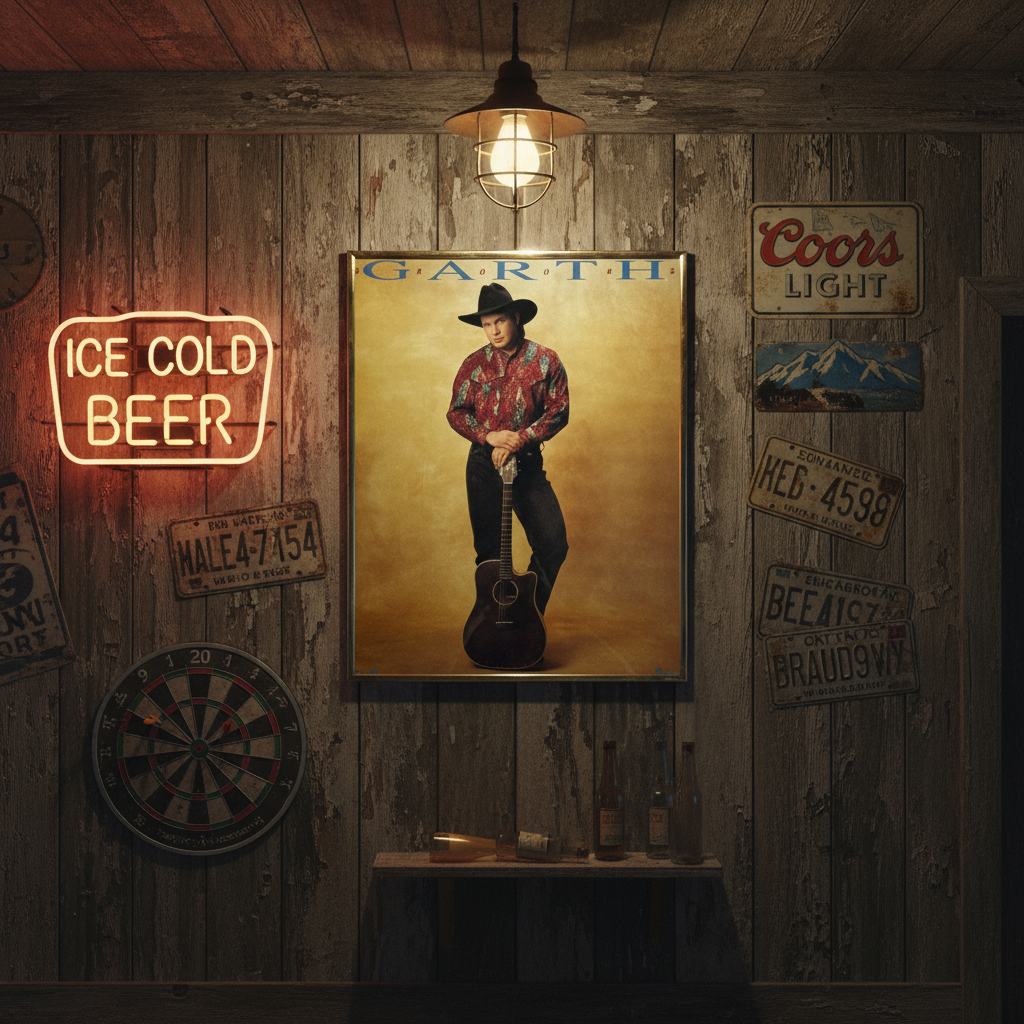 1990’S GARTH BROOKS MADE IN USA GOLD FRAMED POSTER