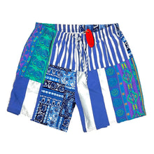 Cargar imagen en el visor de la galería, 1990’S DEADSTOCK NAUTICA PATCHWORK SWIM SHORTS LARGE
