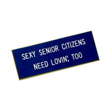 Load image into Gallery viewer, 1970’S SEXY SENIORS PIN (BLUE)
