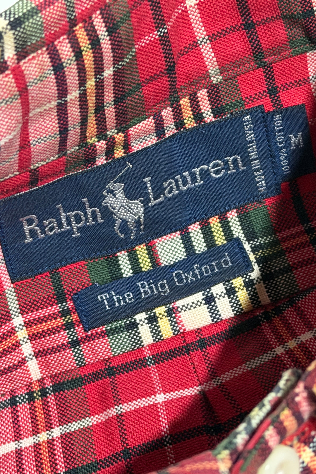 1990’S POLO RALPH LAUREN “THE BIG OXFORD” PLAID L/S OXFORD CLOTH B.D. SHIRT X-LARGE