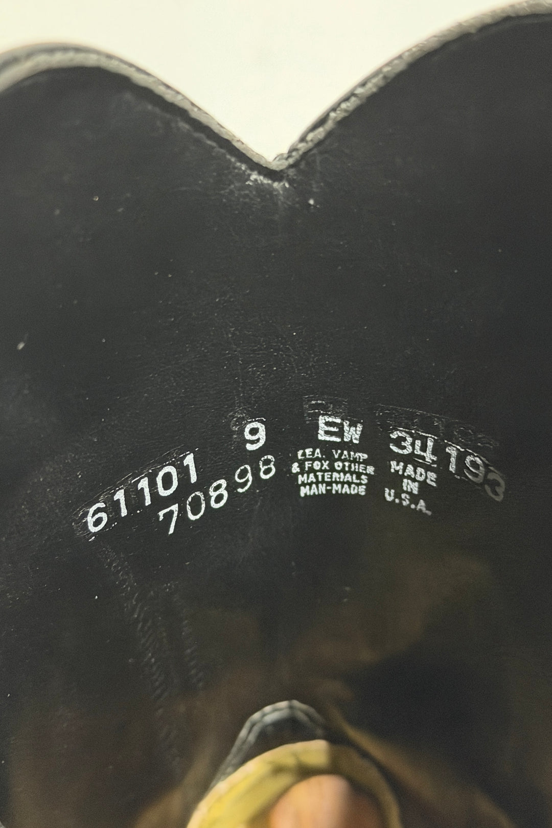 1970’S DEADSTOCK MADE IN USA BLACK ROPER STYLE LEATHER COWBOY BOOTS 9