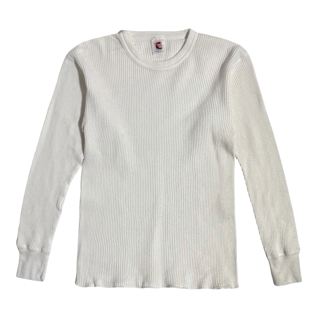 1990’S HANES WAFFLE KNIT THERMAL L/S SHIRT LARGE