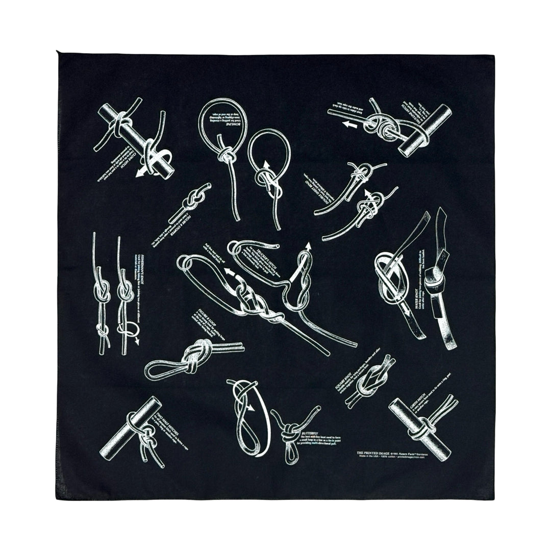1990’S NATURE FACTS MADE IN USA “KNOTS” PRINTED BANDANA