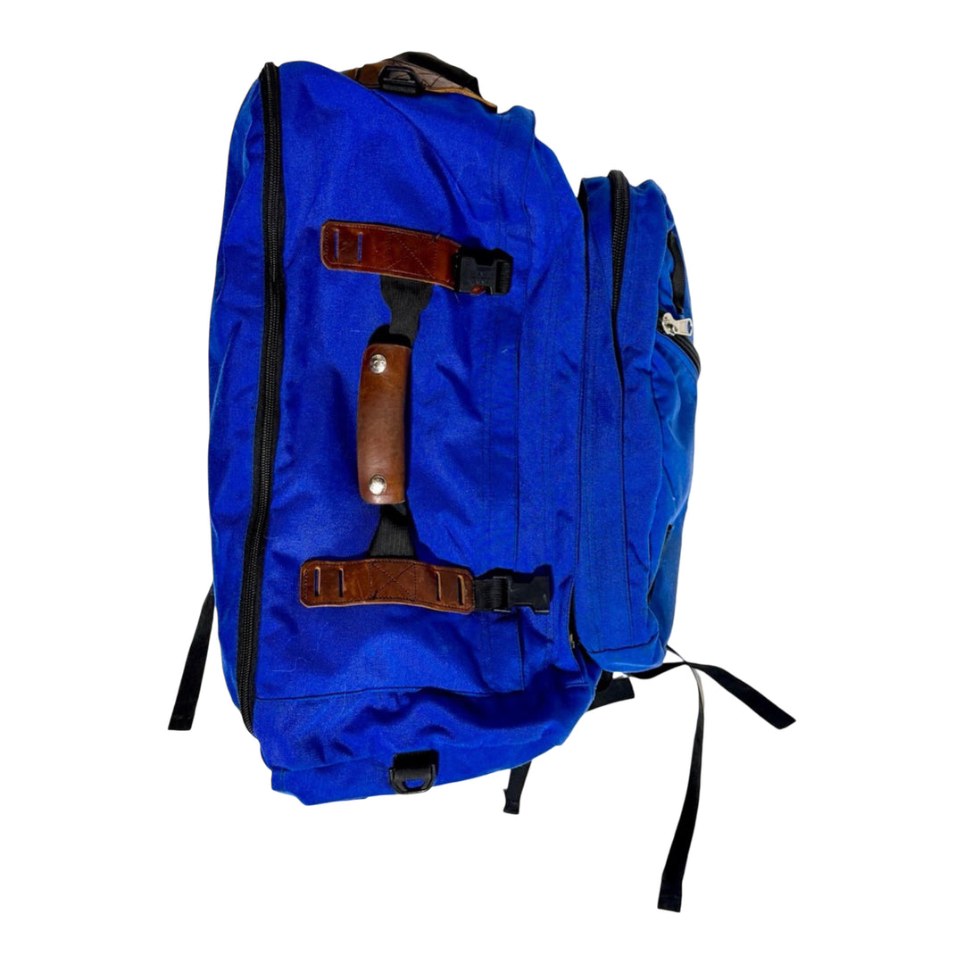 1990’S MEI MADE IN USA BLUE CORDURA 60L CONVERTIBLE DUFFLE / BACKPACK + 15L DAY PACK COMBINATION BAG
