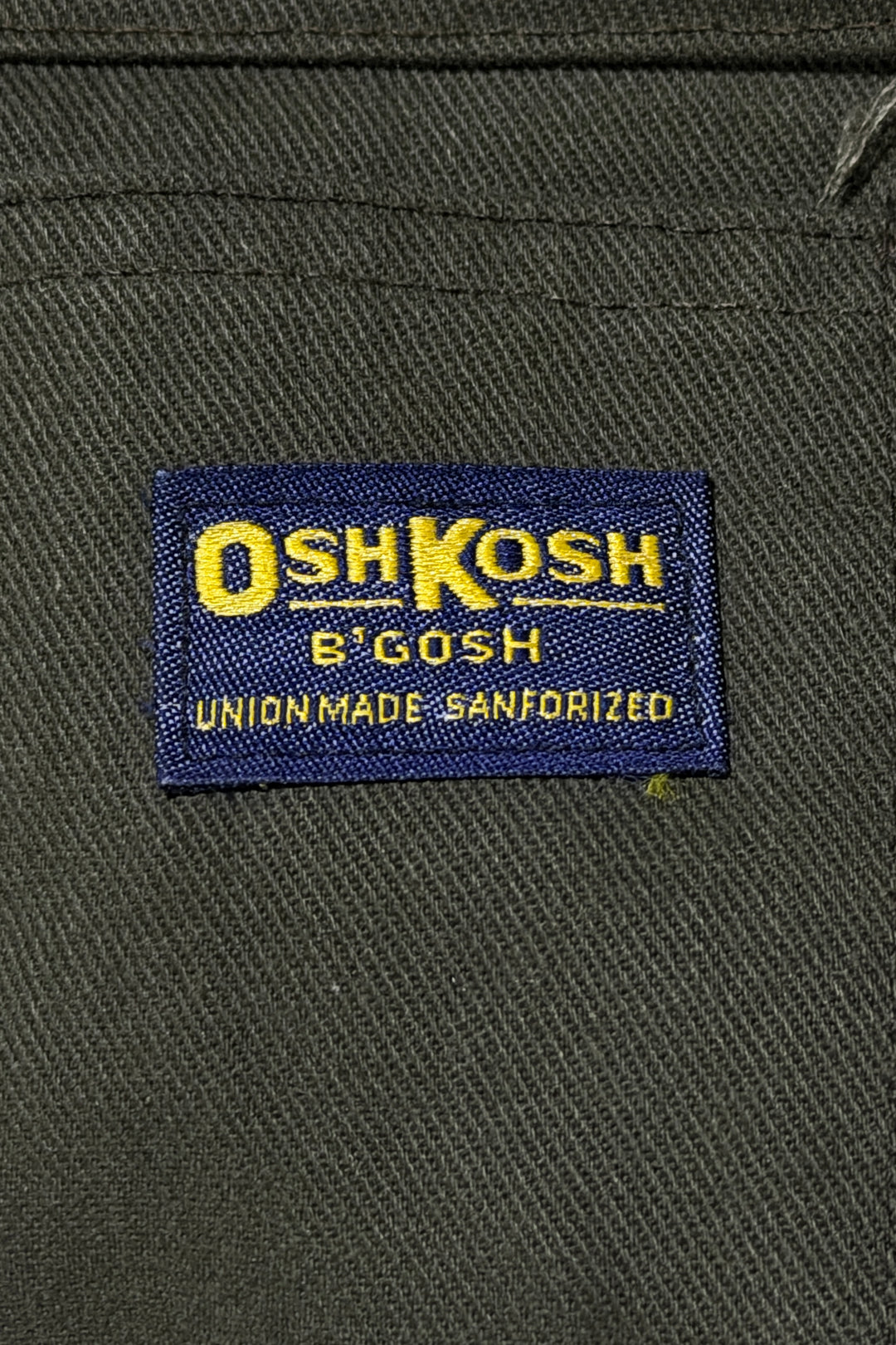 1970’S OSH KOSH B’GOSH UNION MADE IN USA SANFORIZED OLIVE TWILL BOOTCUT WORKWEAR PANTS 32 X 32