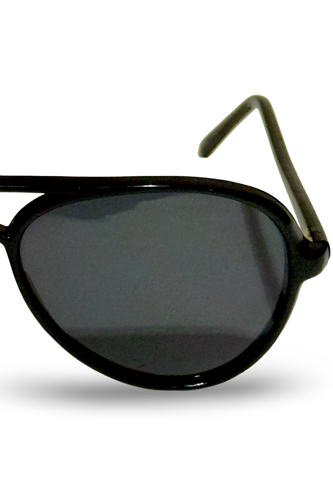 1970’S ROCKSTAR BLACK ACETATE FRAME SMOKE LENSE AVIATOR SUNGLASSES