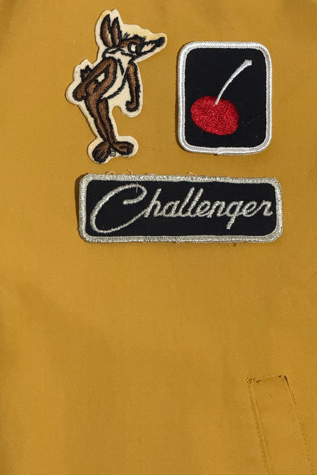 1970’S KORATRON MADE IN USA CROPPED CHALLENGER RACING PATCH SELVEDGE JACKET X-LARGE