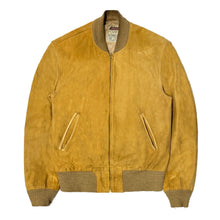 Load image into Gallery viewer, 1950’S BRENT MADE IN USA REPAIRED THRASHED SUEDE LEATHER ZIP BOMBER JACKET MEDIUM

