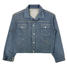 Load image into Gallery viewer, 1960’S RANCHCRAFT SELVEDGE DENIM CROPPED WESTERN TRUCKER JACKET LARGE
