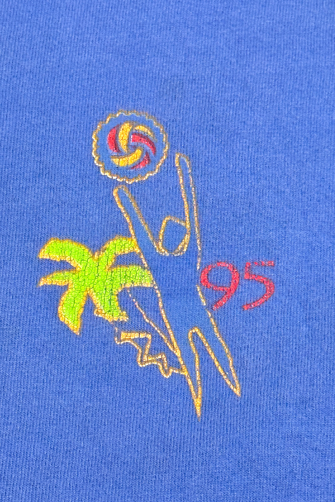 1990’S OLYMPIC VOLLEYBALL MADE IN USA THRASHED & FADED SINGLE STITCH S/S T-SHIRT X-LARGE