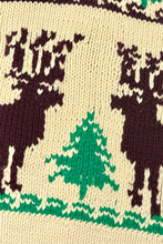 Load image into Gallery viewer, 1960’S REINDEER COWICHAN MADE IN CANADA CROPPED KNIT WOOL ZIP SWEATER JACKET XX-LARGE
