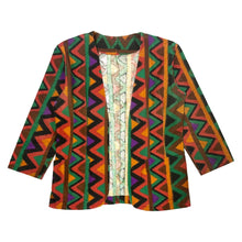 Load image into Gallery viewer, 1990’S TRIBAL PRINT MADE IN USA CARDIGAN JACKET SMALL
