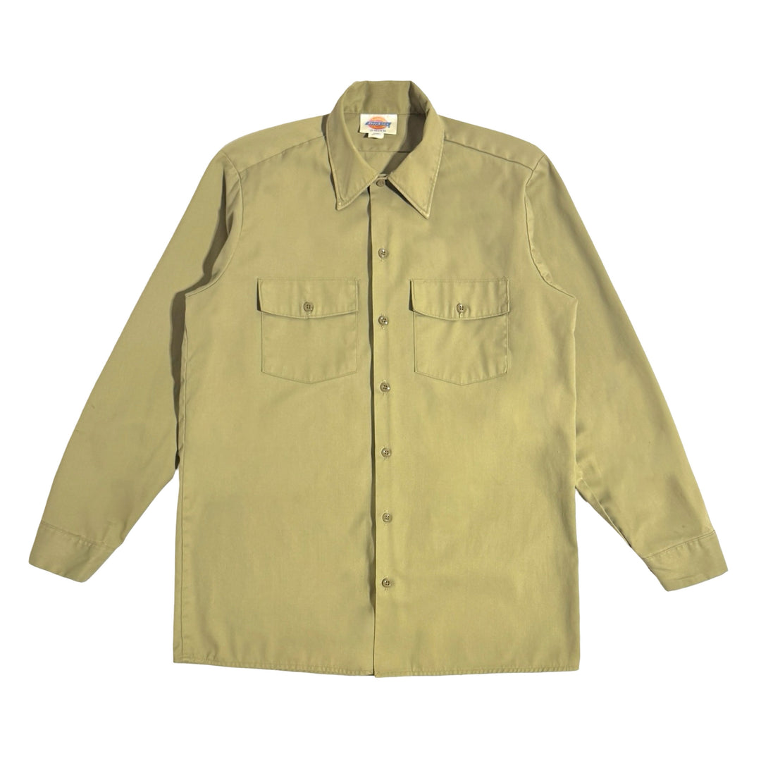 1980’S DICKIES MADE IN USA TWILL TWO POCKET L/S WORK SHIRT MEDIUM