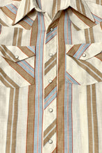 Load image into Gallery viewer, 1970’S TRIPLE L MADE IN USA STRIPED WESTERN PEARL SNAP L/S B.D. SHIRT MEDIUM
