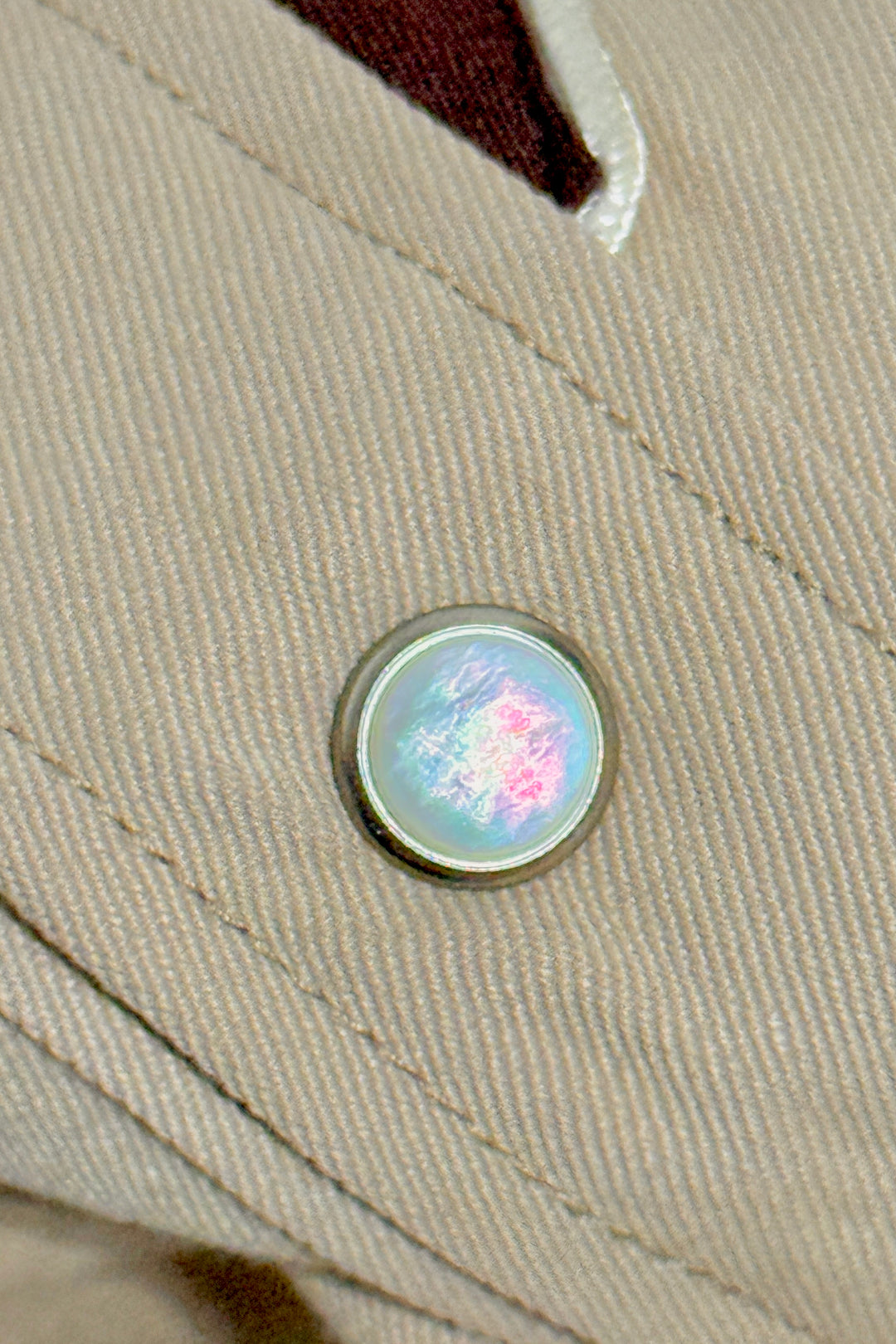 1940’S CUSTOM HANDMADE IN USA WESTERN GABARDINE SMILE POCKET REAL MOTHER OF PEARL SNAP L/S B.S. SHIRT MEDIUM