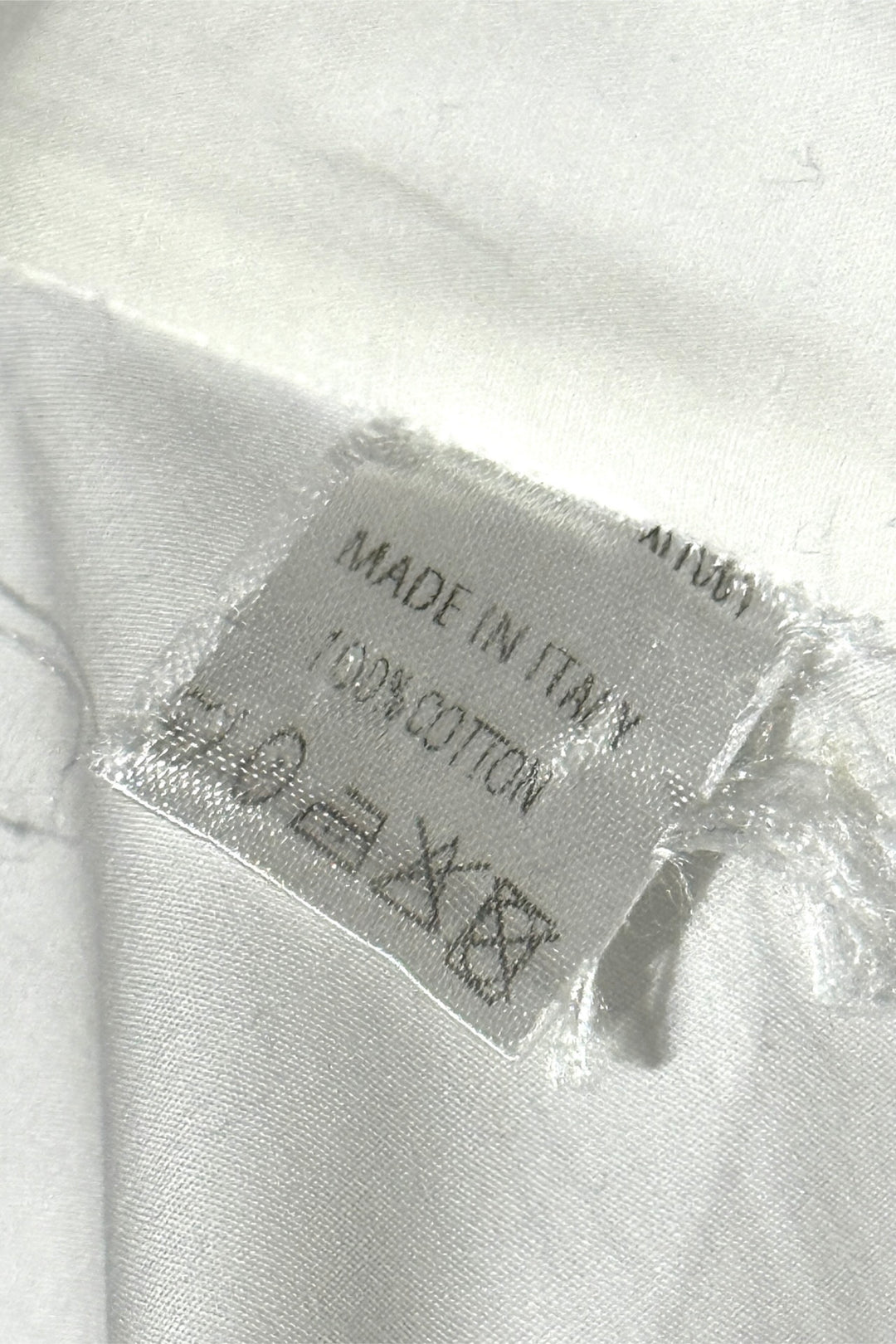 2000’S ERMENEGILDO ZEGNA MADE IN ITALY COTTON LAYERED BARREL CUFF TUXEDO L/S B.D. SHIRT LARGE