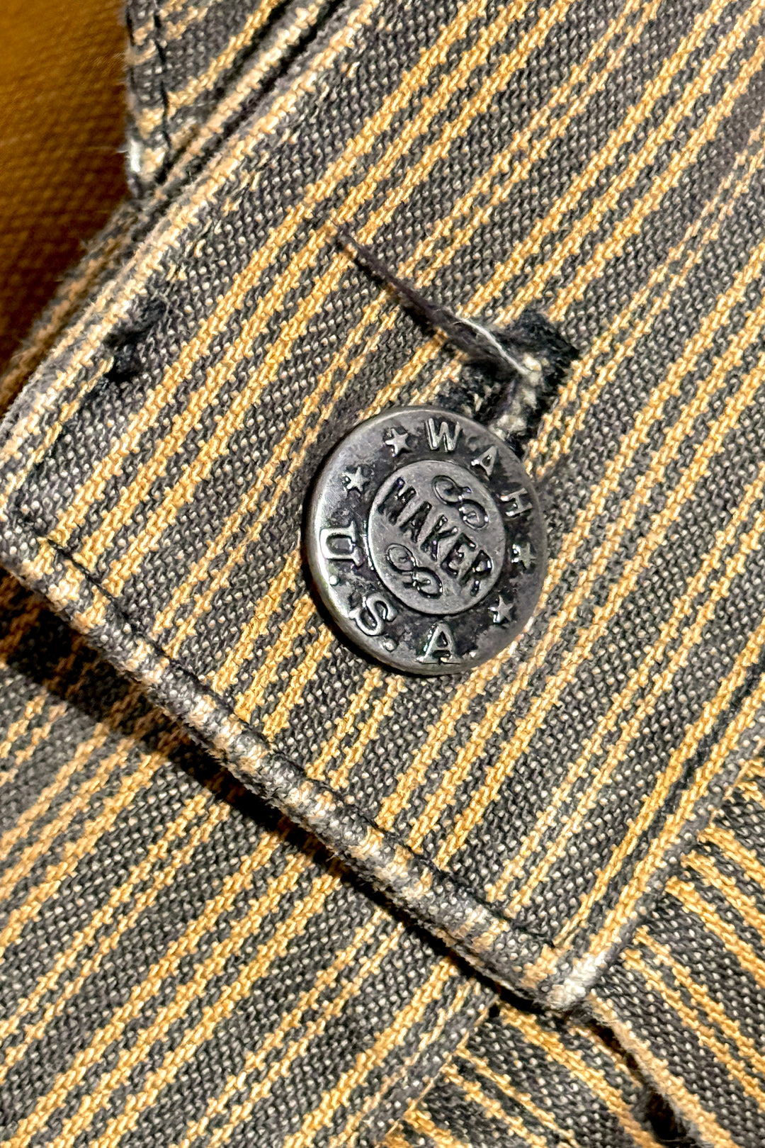 1990’S SCULLY MADE IN USA WESTERN STYLE DUNGAREES STRIPED DENIM COWBOY PANTS 36 X 28