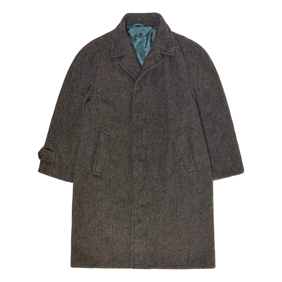 1960’S ALLIGATOR UNION MADE IN USA MARLED WOVEN WOOL LONG COAT JACKET LARGE