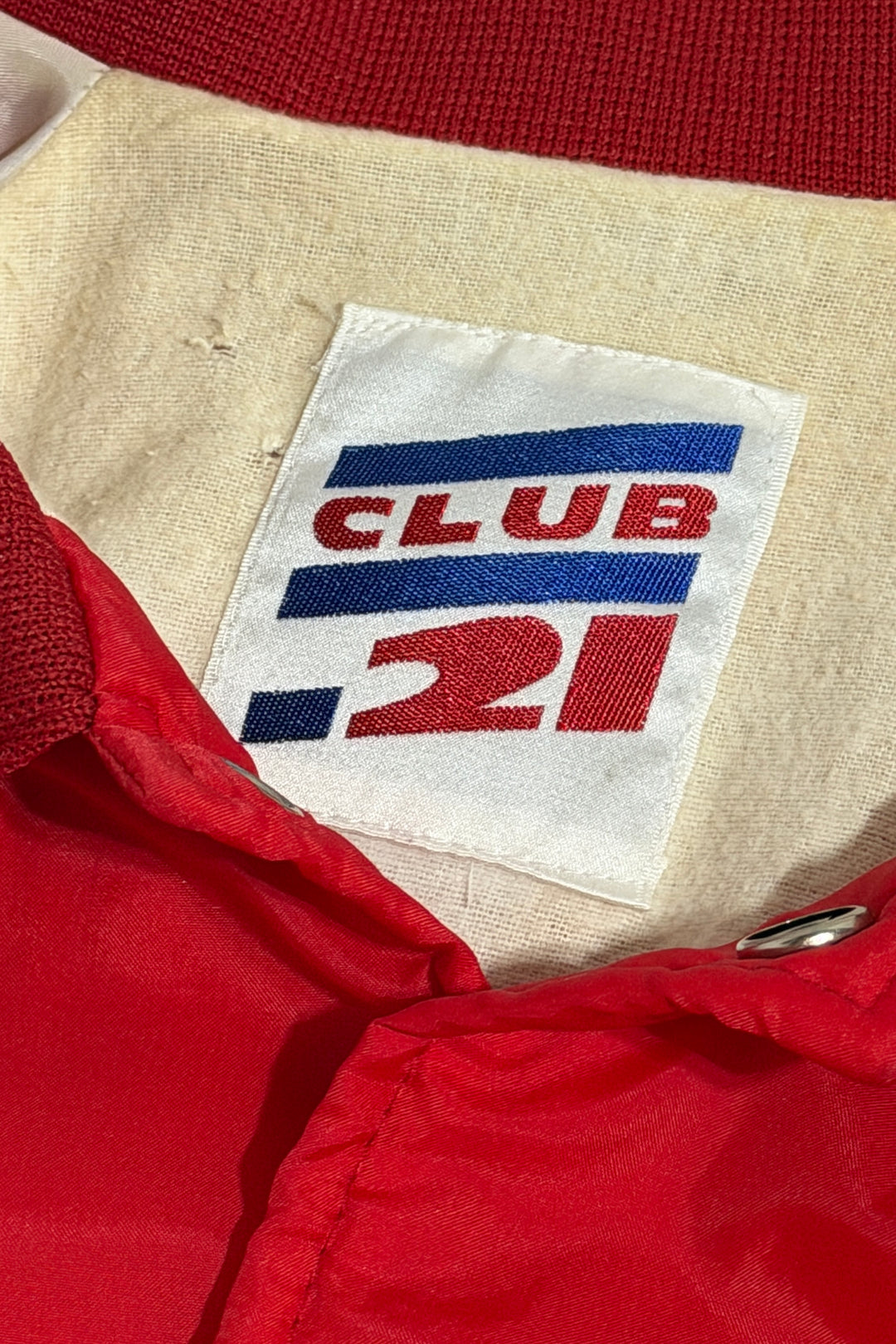 1980’S LOS ANGELES COUNTY RACEWAY MADE IN USA CROPPED RED SATIN BASEBALL JACKET LARGE