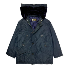 Cargar imagen en el visor de la galería, 1970’S TIMBER KING MADE IN USA NAVY N-3B SPLIT HOODED PARKA X-LARGE
