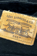 Cargar imagen en el visor de la galería, 1990&#39;S LEVI’S 545 MADE IN USA BLACK DENIM JEANS 34 X 30
