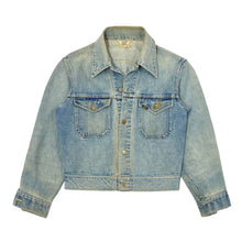 Cargar imagen en el visor de la galería, 1960’S LEE MADE IN USA CROPPED TWO POCKET LIGHT WASH DENIM TRUCKER JACKET MEDIUM
