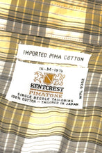 Load image into Gallery viewer, 1960’S KENTCREST MADE IN JAPAN PLAID PIMA COTTON CROPPED LOOP COLLAR S/S B.D. SHIRT MEDIUM
