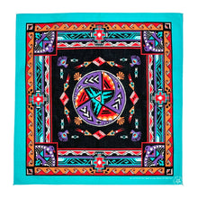 Cargar imagen en el visor de la galería, 1980’S WAMCRAFT NATIVE DESIGNS MADE IN USA SELVEDGE COLORFAST BANDANA
