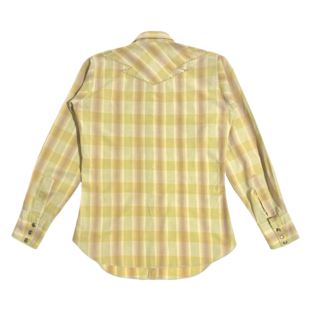 1950’S LEVI’S WESTERNWEAR MADE IN USA PLAID ARROW YOKE WESTERN PEARL SNAP L/S SHIRT LARGE