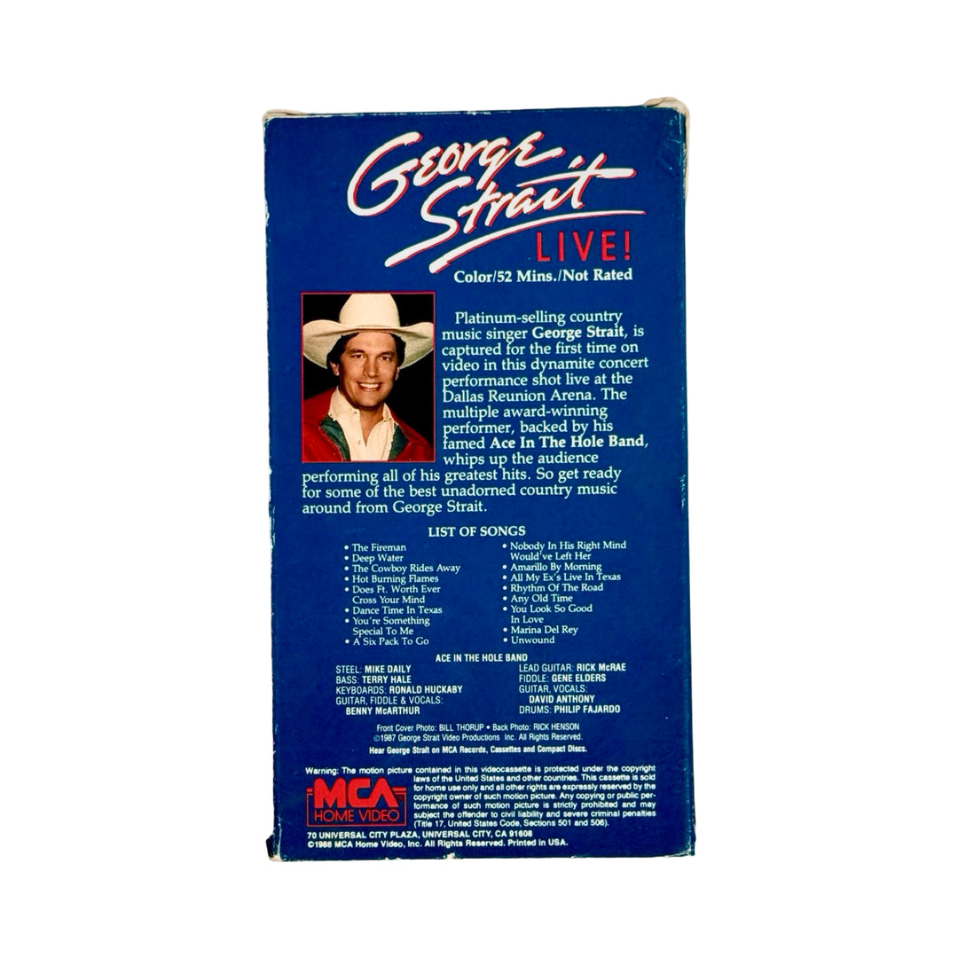 GEORGE STRAIT LIVE! VHS VIDEO TAPE