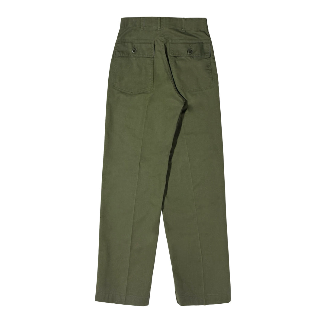 1970’S US ARMY MADE IN USA OG-507 HIGH WAISTED OLIVE MILITARY TROUSER PANTS 28 X 30