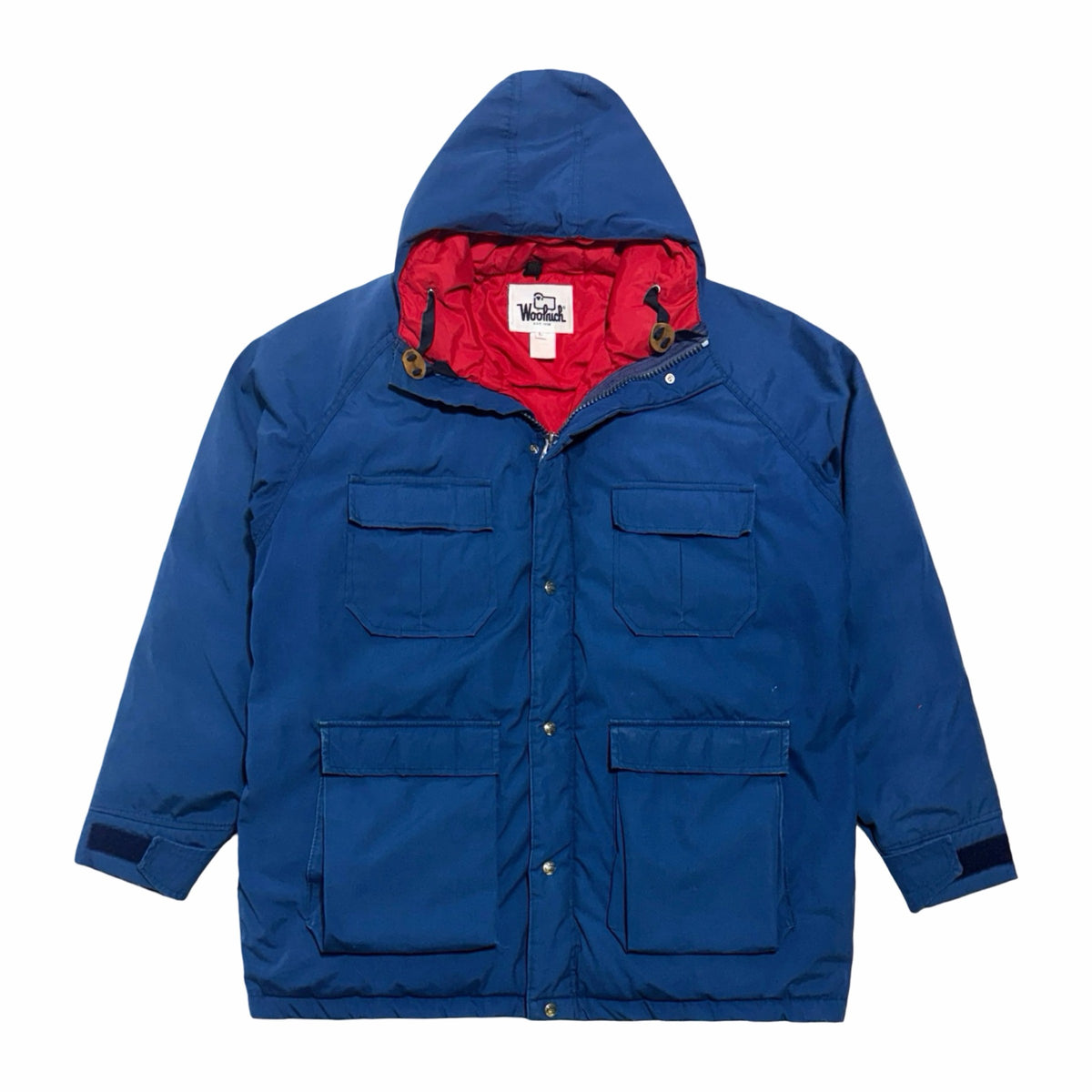 1970's Woolrich royal blue down filled hooded parka x-large