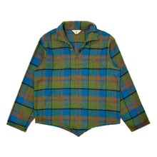 Cargar imagen en el visor de la galería, 1940’S FAWN SPORTSWEAR MADE IN USA CROPPED WOOL PLAID PULL OVER SHIRT LARGE
