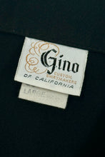 Load image into Gallery viewer, 1970’S GINO CALIFORNIA MADE IN USA BLACK KNIT DISCO L/S B.D. SHIRT SMALL
