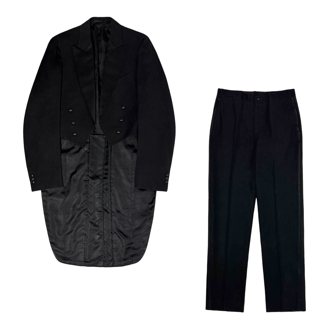 1930’S SCOTT & COMPANY BOSTON MADE IN USA BLACK GABARDINE FULL TUXEDO SUIT 40R