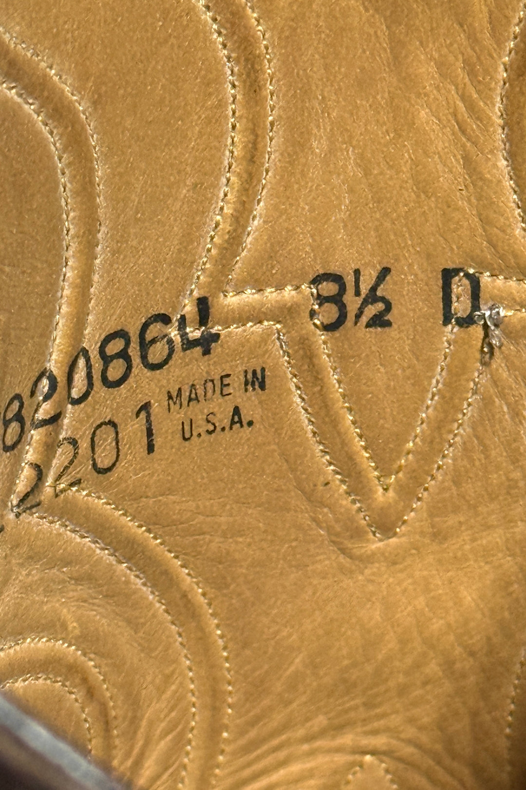 1990’S LUCCHESE CLASSICS HANDMADE IN USA EMBROIDERED BROWN LEATHER COWBOY BOOTS 8.5