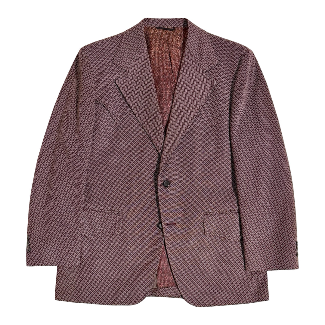 1960’S SHEPLERS UNION MADE IN USA RED PATTERNED KNIT WESTERN SUIT JACKET 40R
