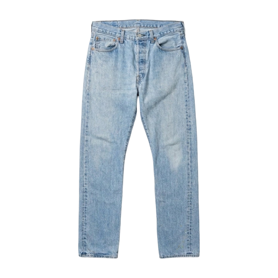 2000’S LEVI’S 501 THRASHED LIGHT WASH DENIM JEANS 34 X 34