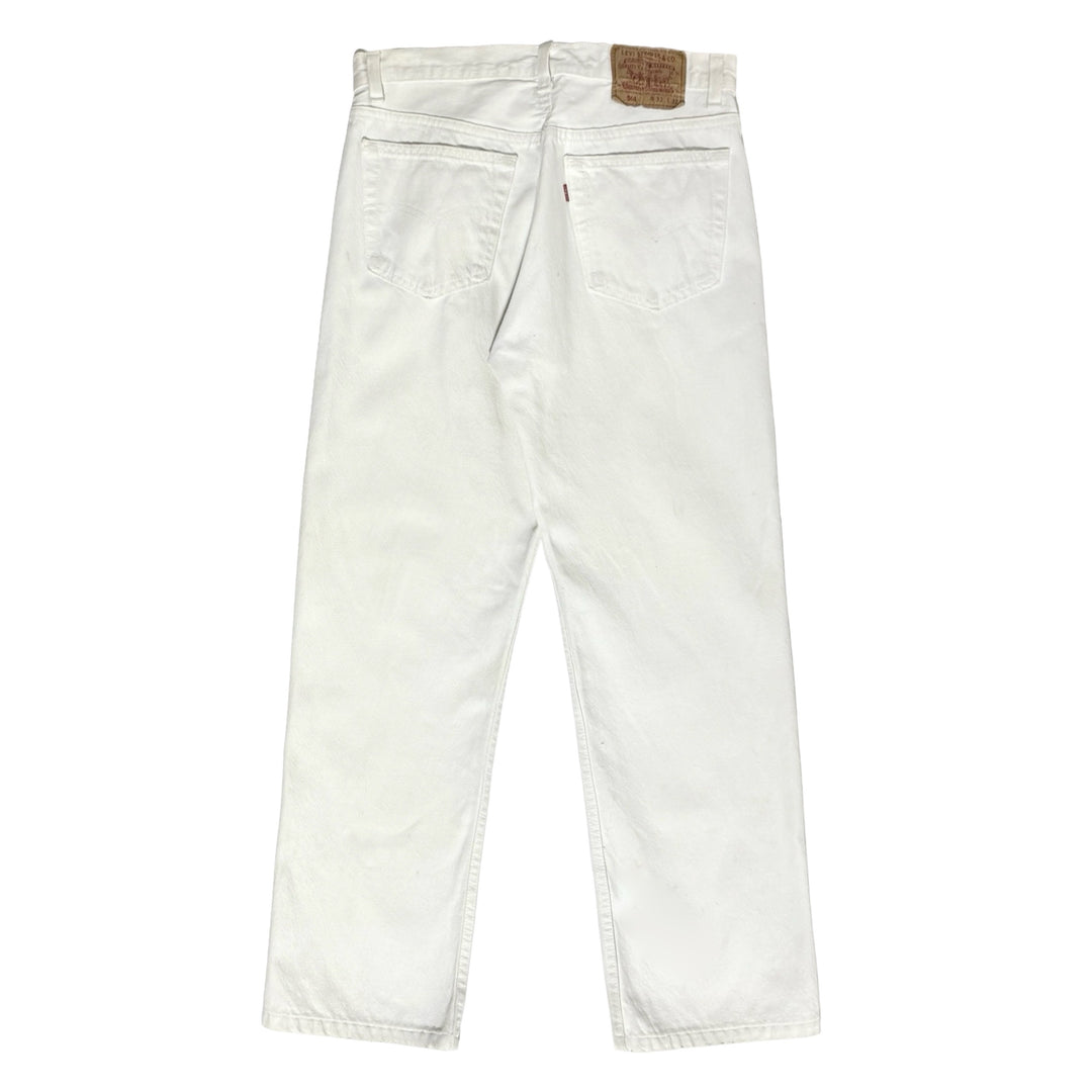 1980’S LEVI’S 501 MADE IN USA THRASHED WHITE DENIM JEANS 30 X 28