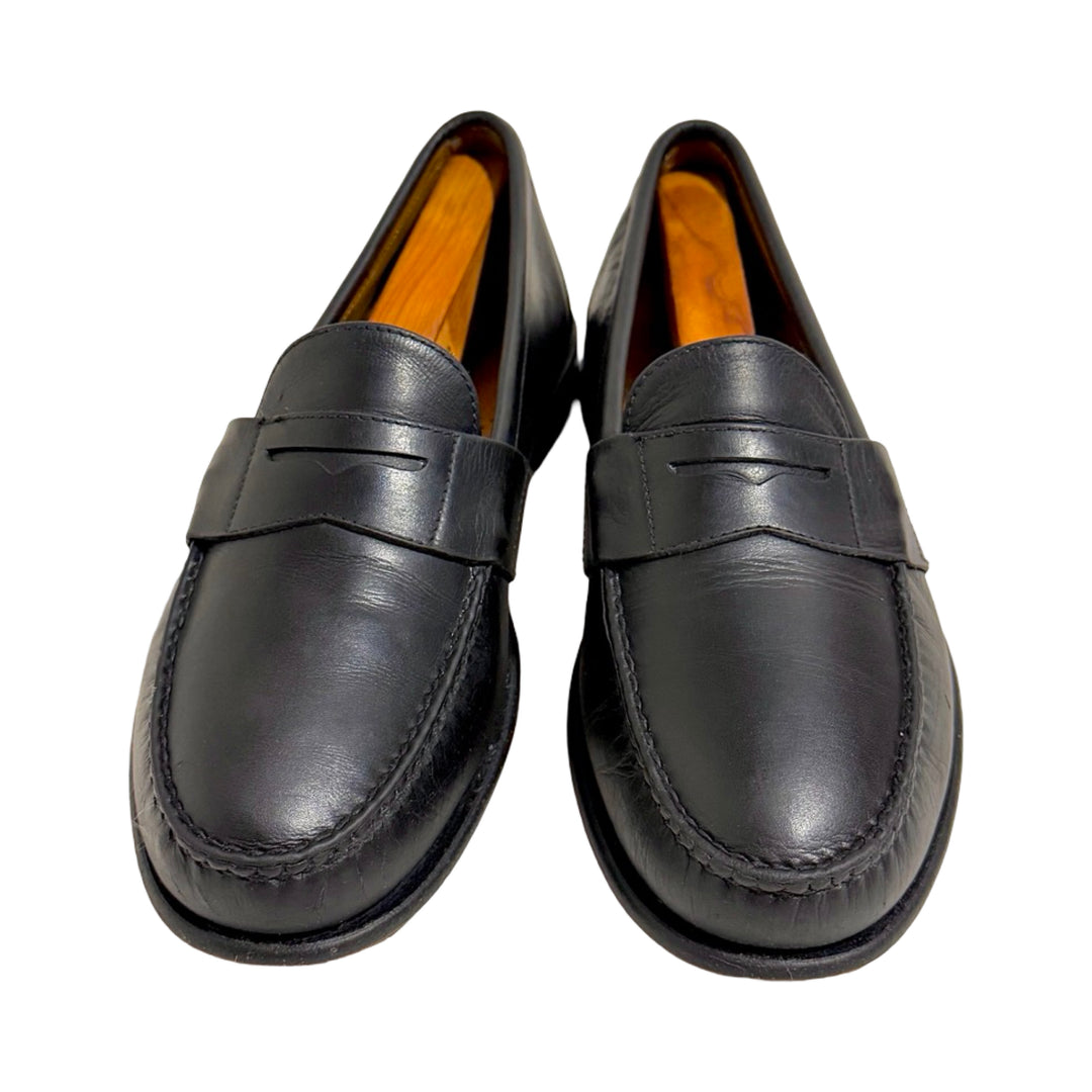 1970’S ALDEN MADE IN USA CAPE COD FULL STRAP BLACK LEATHER PENNY LOAFER SHOES 11