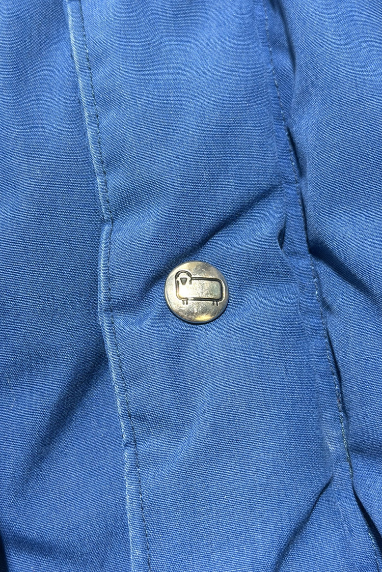 1970's Woolrich royal blue down filled hooded parka x-large