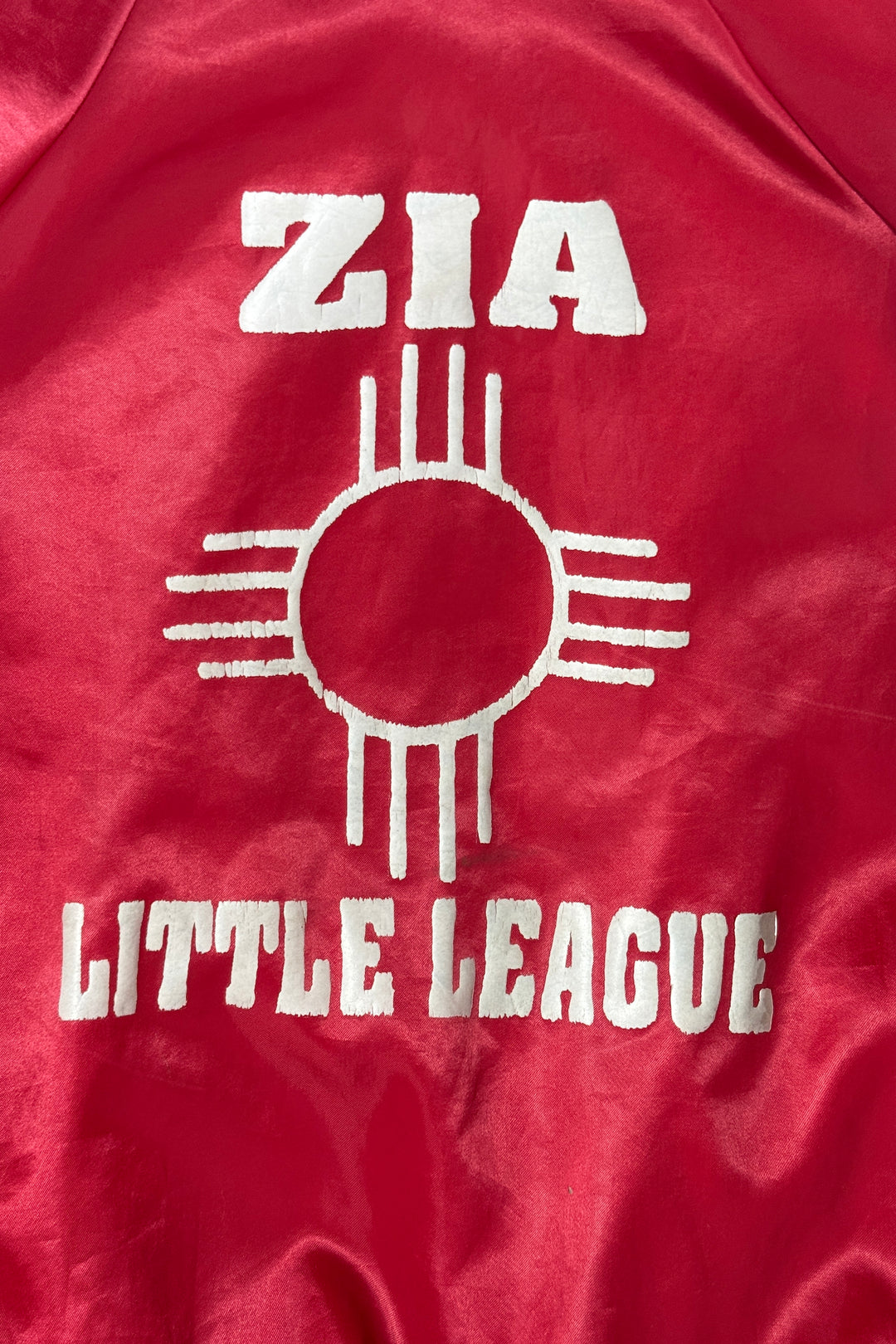 1980’S ZIA LITTLE LEAGUE MADE IN USA SATIN RAGLAN SLEEVE BASEBALL JACKET MEDIUM
