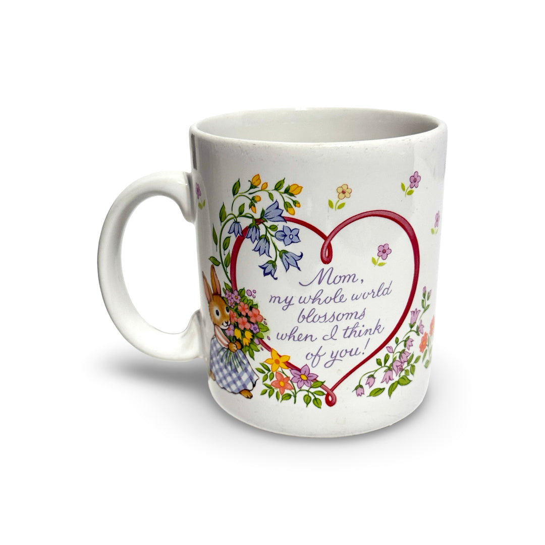 1980’S AVON MADE IN USA “BLOSSOMS OF LOVE” MOM CERAMIC COFFEE MUG
