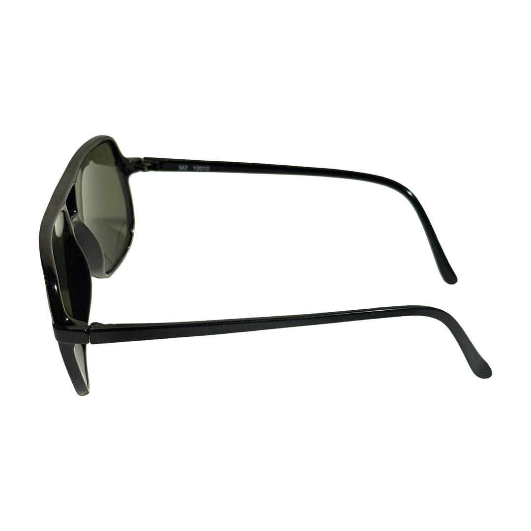 1970’S DEADSTOCK BLACK ACETATE FRAME SMOKE LENSES AVIATOR SUNGLASSES