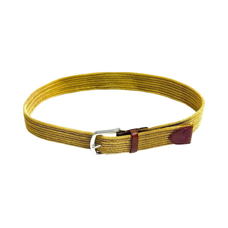 Polo Ralph Lauren khaki woven stretch belt full view